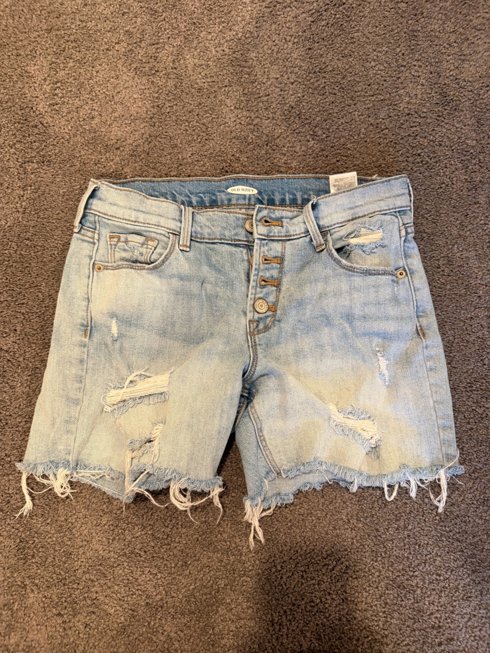 Old Navy Light Blue Distressed Denim Cutoff Shorts